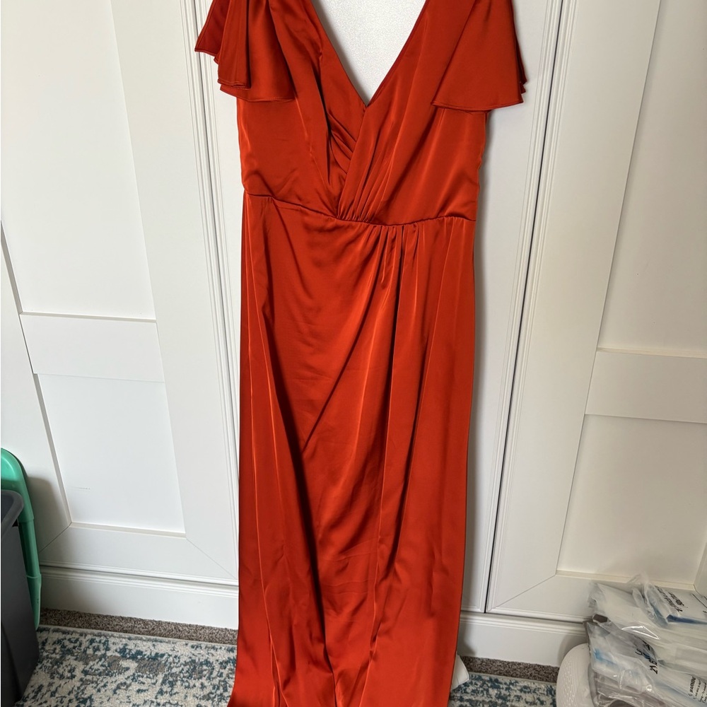 Azazie Paprika Orange Maxi Dress
